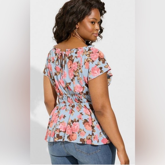 Torrid Babydoll Gauze Short Sleeve Top - Picture 3 of 6